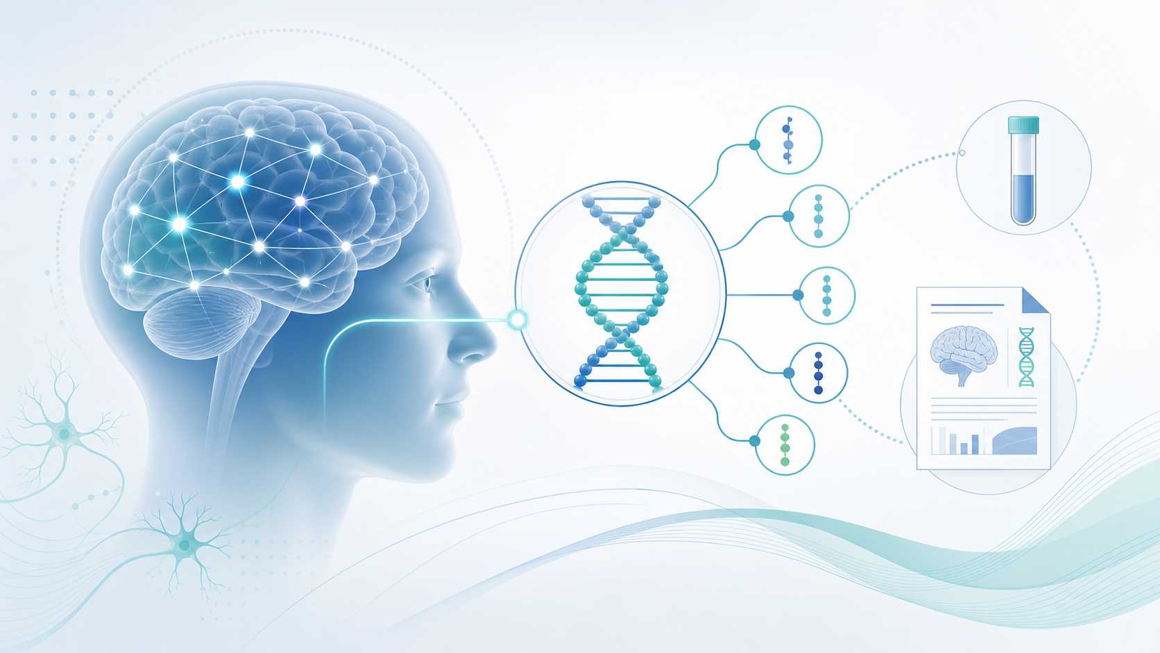 神經系統基因檢測科普圖 / Neurological genetic testing educational visual