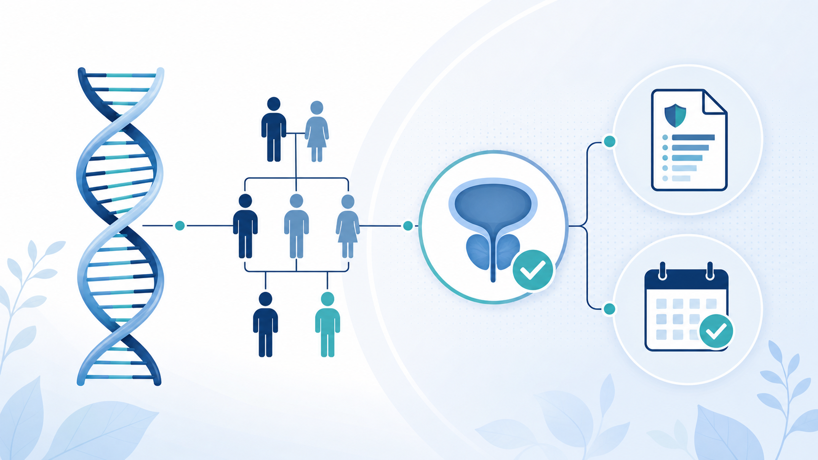 前列腺癌遺傳風險科普圖 / Educational visual showing hereditary prostate cancer risk